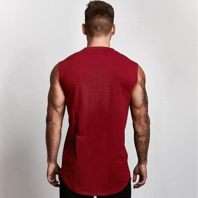 Men's V-Neck Sleeveless Gym Vest | Bodybuilding Fitness Workout Shirt