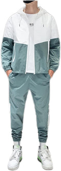 Patchwork Casual Men's 2-Piece Set | Korean Streetwear Fitness Outfit