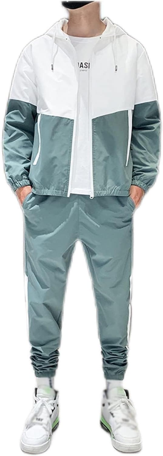 Patchwork Casual Men's 2-Piece Set | Korean Streetwear Fitness Outfit