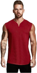 Men's V-Neck Sleeveless Gym Vest | Bodybuilding Fitness Workout Shirt