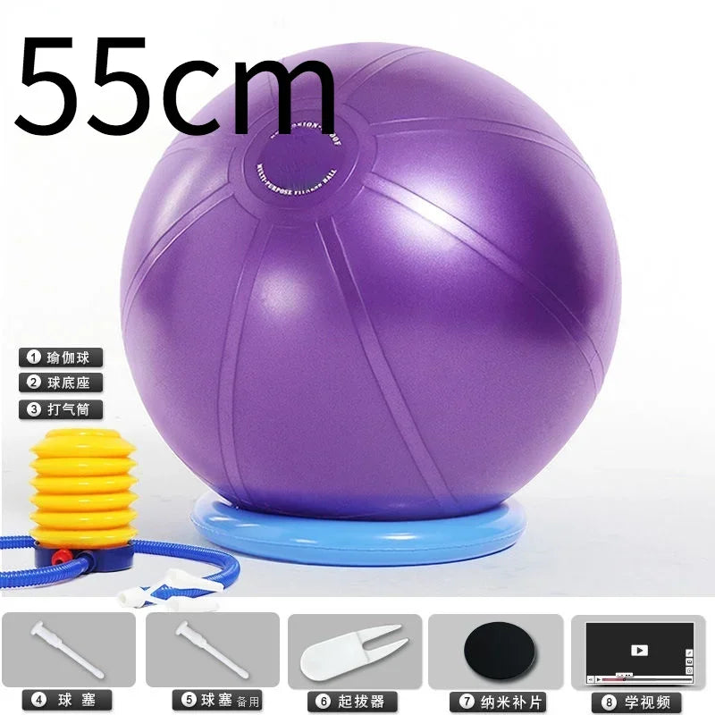 Anti-Burst Yoga Ball with Stability Base
