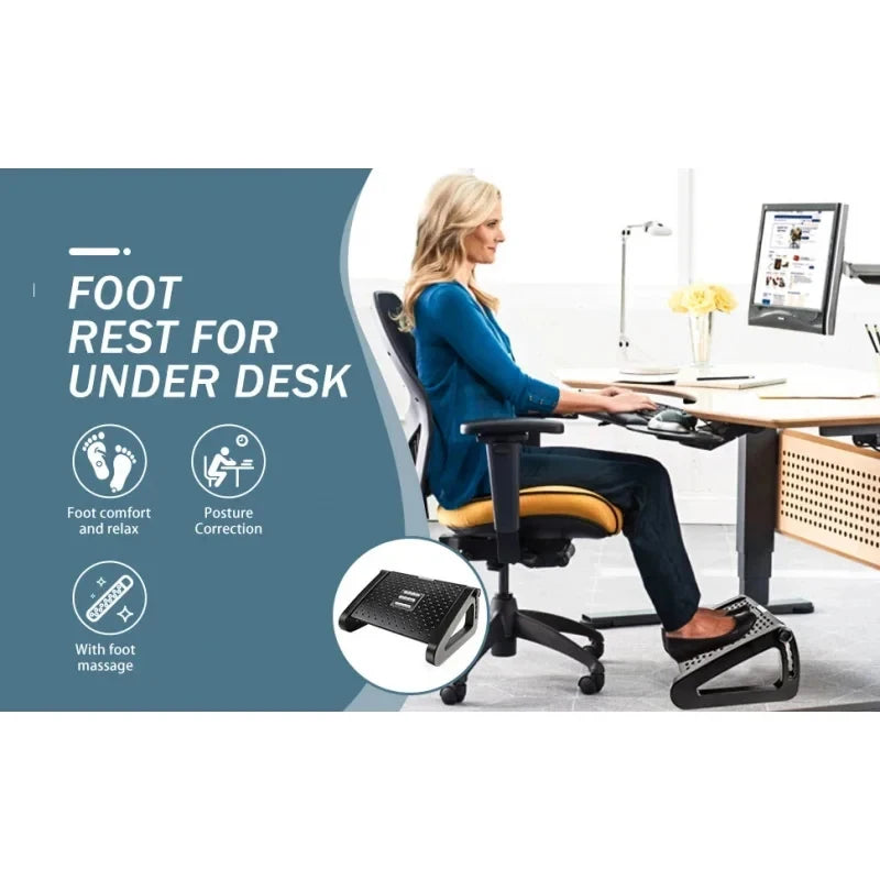 Ergonomic Under Desk Foot Rest, 3 Colors Portable Adjustable Stool, Comfort Leg Support for Work Study