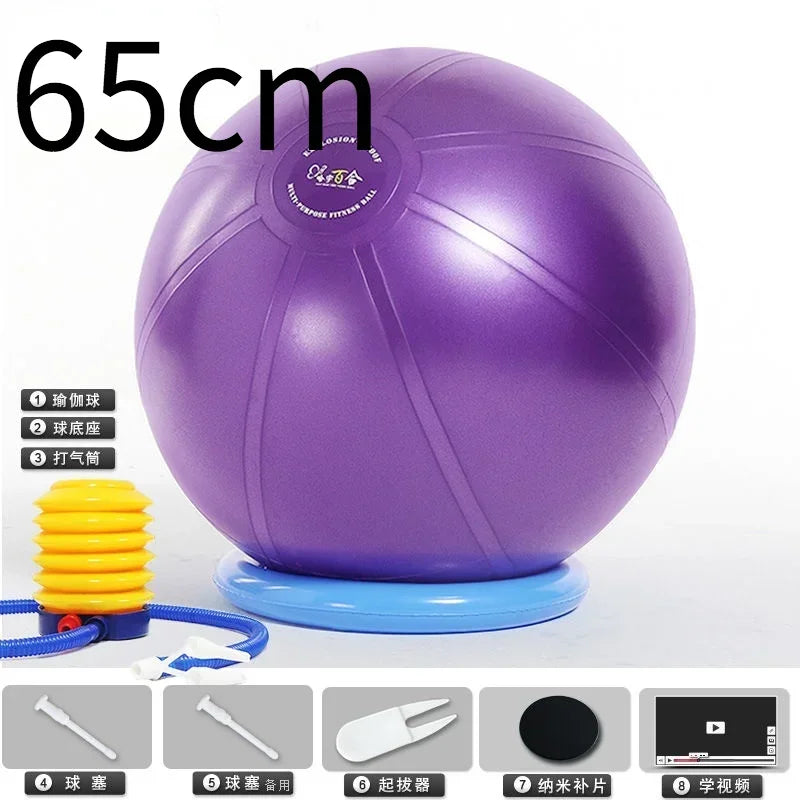 Anti-Burst Yoga Ball with Stability Base